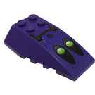 LEGO Violet foncé Coin 6 x 4 Tripler Incurvé avec Lime Jet Engines, Filler Casquette, Dark Purple Panels et Bolts Autocollant (43712)