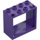 LEGO Dunkles Violett Fenster 2 x 4 x 3 mit quadratischen Löchern (60598)