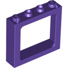 LEGO Dark Purple Window Frame 1 x 4 x 3 (center studs hollow, outer studs solid) (6556)