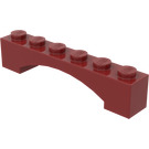 LEGO Donkerrood Boog 1 x 6 Verhoogde boog (92950)