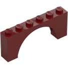 LEGO Dark Red Arch 1 x 6 x 2 Medium Thickness Top (15254)