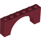 LEGO Dark Red Arch 1 x 6 x 2 Medium Thickness Top (15254)