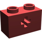 LEGO Dark Red Brick 1 x 2 with Axle Hole ('+' Opening and Bottom Stud Holder) (32064)