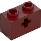 LEGO Rojo oscuro Ladrillo 1 x 2 con Orificio para eje (Apertura "+" y tubo inferior) (31493 / 32064)