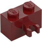 LEGO Mørk rød Kloss 1 x 2 med Vertikal Klips med Åpne 'O' Klips (42925 / 95820)