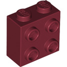 LEGO Donkerrood Steen 1 x 2 x 1.6 met Studs Aan een Kant (1939 / 22885)
