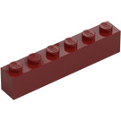 LEGO Mørkerød Klods 1 x 6 (3009 / 30611)