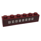 LEGO Rouge foncé Brique 1 x 6 avec "FACILITY" Autocollant (3009)