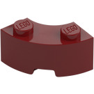 LEGO Mørk rød Kloss 2 x 2 Rund Hjørne med knottskår og forsterket underside (85080)