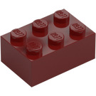 LEGO Donkerrood Steen 2 x 3 (3002)