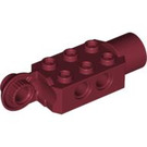 LEGO Donkerrood Steen 2 x 3 met Gaten, Rotating met Stopcontact (47432)