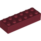 LEGO Dark Red Brick 2 x 6 (2456 / 44237)