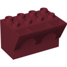 LEGO Dark Red Brick 4 x 3 x 3 Wry Inverted (51732)