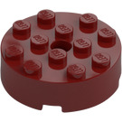 LEGO Rojo oscuro Ladrillo 4 x 4 Circular con Agujero (87081)