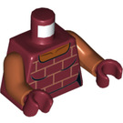 LEGO Dunkelrot Backstein Minifig Torso (973 / 76382)