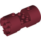 LEGO Rouge foncé Cylindre 3 x 6 x 2.7 Horizontal Goujons à centre creux (30360)