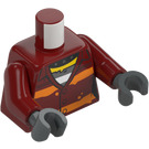 LEGO Dark Red Daisy Kaboom with Gray Hands Minifig Torso (973 / 76382)