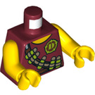 LEGO Donkerrood Dino Minifig Torso met D logo en Bandolier (973 / 76382)