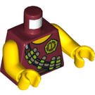 LEGO Ciemno czerwony Dino Minifigurka Tułów z D logo I Bandolier (973 / 76382)