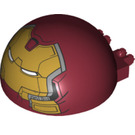 LEGO Tmavě červená Dome 6 x 6 x 3 s Závěs Cvočky s Hulkbuster Hlava (38629 / 50747)