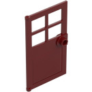 LEGO Dark Red Door 1 x 4 x 6 with 4 Panes and Stud Handle (60623)