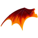 LEGO Dunkelrot Drachen Flügel 19 x 11 mit Orange Trailing Kante (51342)