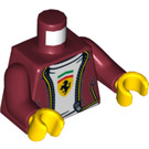 LEGO Donkerrood Ferrari Driver Minifig Torso (973 / 76382)