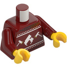 LEGO Ciemno czerwony Ogień Holiday Sweter Tułów (973)