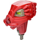 LEGO Dark Red Galidor Head Gorm with Dark Gray Face, Lime and Red/Blue Eyes, and Dark Gray Pin