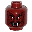 LEGO Dark Red General Machia head (Recessed Solid Stud) (3626)