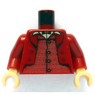 LEGO Dark Red Goblin Torso with Dark Red Arms and Tan Hands (973)
