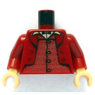 LEGO Dark Red Goblin Torso with Dark Red Arms and Tan Hands (973 / 76382)