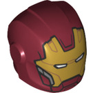 LEGO Dark Red Helmet with Smooth Front with Gold Iron Man Mask (28631 / 87219)