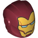 LEGO Dunkelrot Helm mit Smooth Vorderseite mit Iron Man Maske (28631 / 104704)
