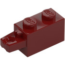 LEGO Tmavě červená Závěs Kostka 1 x 2 Zamykání s Single Finger na Koncovka Horizontální (30541 / 53028)