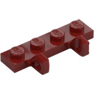 LEGO Donkerrood Scharnier Plaat 1 x 4 Vergrendelings met Twee Vingers (44568 / 51483)