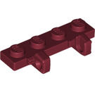 LEGO Donkerrood Scharnier Plaat 1 x 4 Vergrendelings met Twee Stubs (44568 / 51483)
