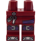 LEGO Rojo oscuro Caderas y piernas con Dark Morado Wraps y Plateado Toes (3815)