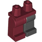 LEGO Donkerrood Heupen met Zwart Links Been en Dark Rood Rechtsaf Been (3815 / 73200)