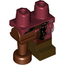 LEGO Dark Red Hips with Reddish Brown Peg Leg and Dark Red Left Leg, with Worn Clothing and Boot Decoration (23012)