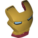 LEGO Dark Red Iron Man Visor with Gold Face and Bright Light Blue Eyes (37752)