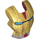 LEGO Dunkelrot Iron Man Visier mit Gold Gesicht, Blau Augen und Silber Chin (14415)
