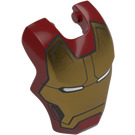 LEGO Dark Red Iron Man Visor with Gold Face, White Eyes and Black Forehead Lines and Cheek Trim