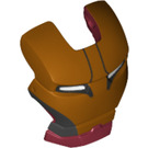 LEGO Dark Red Iron Man Visor with Gold Face, White Eyes and Silver Sides (20632)