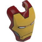 LEGO Donkerrood Iron Man Vizier met Gold Gezicht, Wit Ogen en Zilver Trim (80913)