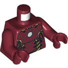 LEGO Mørkerød Iron Mand med Mark 43 Rustning med Lille Hjelm Visir Minifig Torso (973 / 76382)