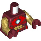 LEGO Dark Red Iron Man with Pearl Gold Arms (76263) Minifig Torso (973 / 76382)