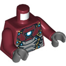 LEGO Dark Red Iron Man with Silver Armor Minifig Torso (973 / 76382)