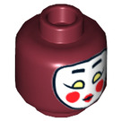 LEGO Dark Red Kabuki Twin Minifigure Head (Recessed Solid Stud) (3626 / 30436)