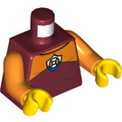 LEGO Donkerrood Lifeguard Man Minifig Torso (973 / 76382)